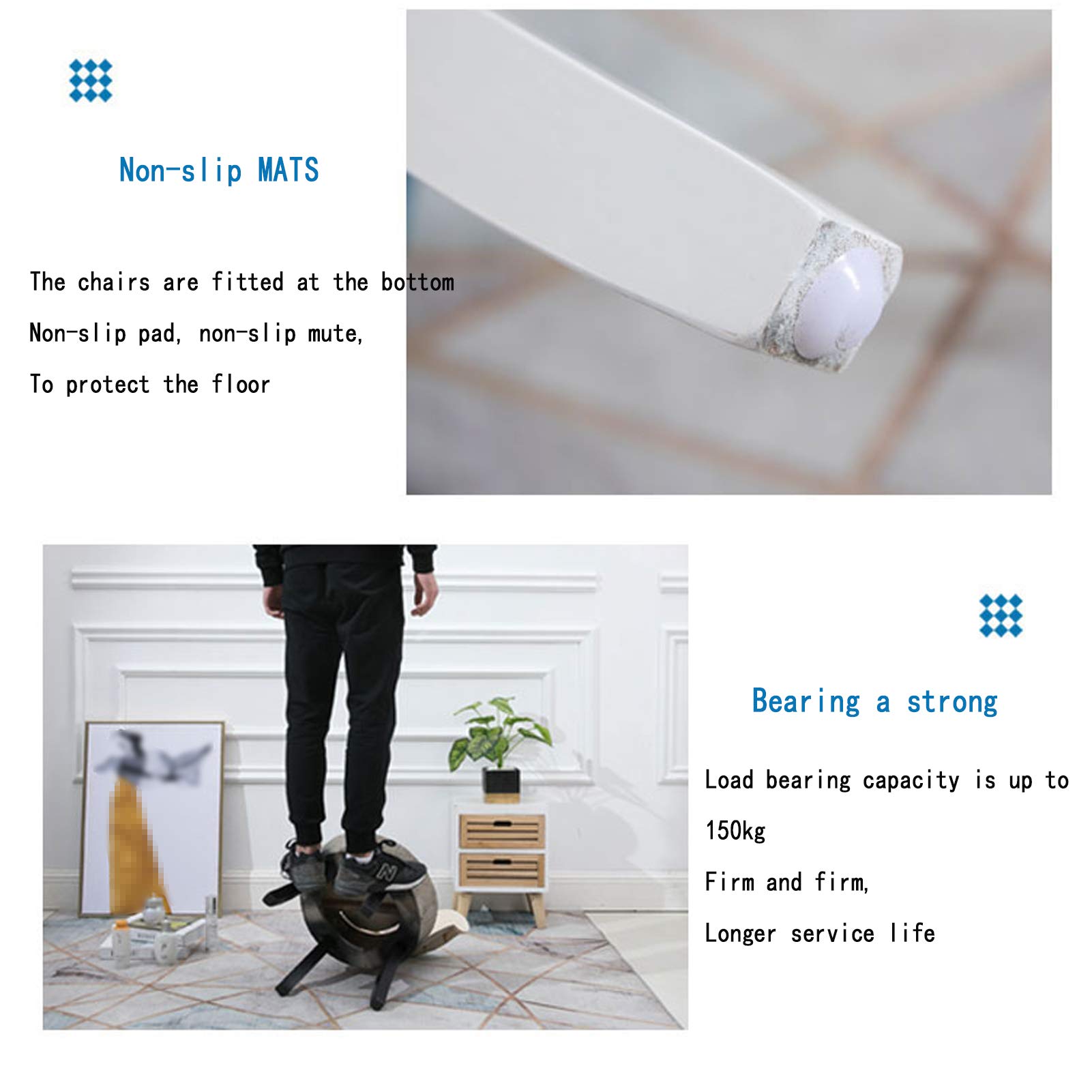 sdneNest Moderno taburete de tocador de maquillaje de espalda baja, banco de tocador acolchado con patas de madera de goma blanca, silla de esponja de alta elasticidad para dormitorio, elegante