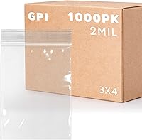 Vista 10 de GPI - 1000 unidades, bolsas de plástico transparente con cremallera resellable de 2 x 3 pulgadas, a granel de 2 mil, bolsas de polietileno fuertes