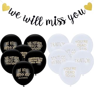 25 Pieces Office Leaver Party Supplies We Will Miss You Banner Coworker Going Away Balloons for Retirement Farewell Going Away Office Work Graduation Party Decorations