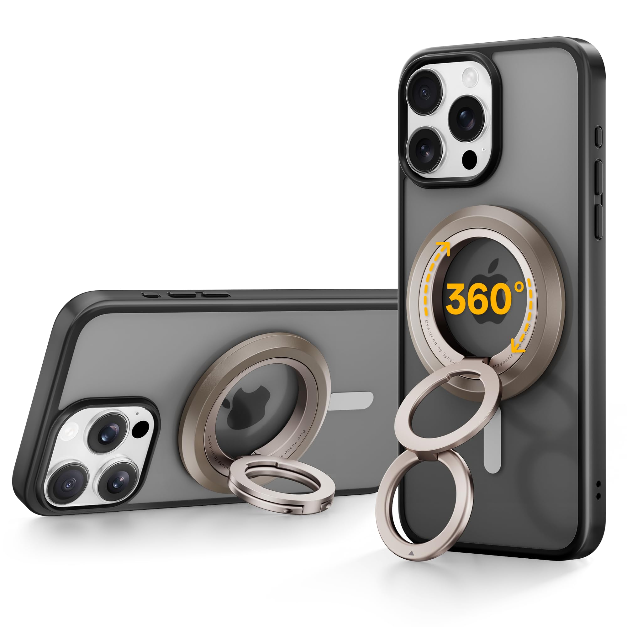 SYNCWIRE Magnetic Ring Holder for MagSafe - 360° Rotation Double Sided Mobile Phone Grip Compatible with iPhone 17 16 15 14 13 12 Pro MAX Android MagSafe Accessories — view 30