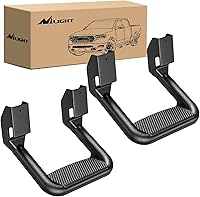 Nilight Universal Aluminum Side Steps Nerf Bars - Slip-Proof 350lb Capacity Black Pair for Chevy Ford Toyota GMC Dodge RAM Trucks