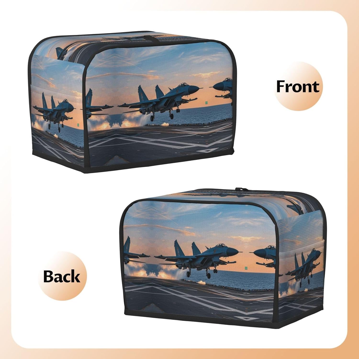 fighter Toaster Cover 2 Slice, Waterproof Bread Machine Covers with Pockets Universal Size Kitchen Small Appliance Cover with Handle, Dust and Fingerprint Protection