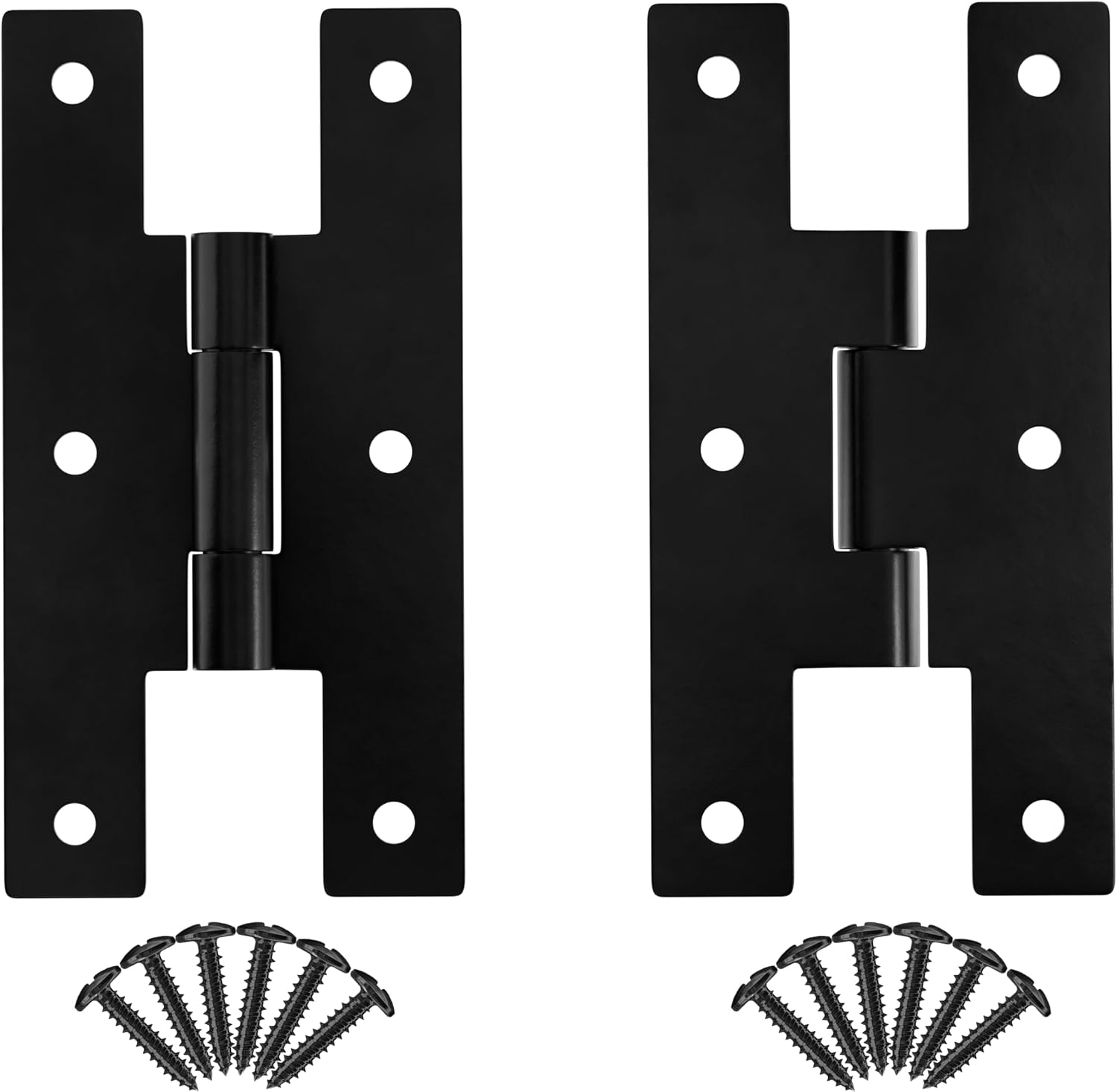 Satin Nickel H Hinges for Cabinet Doors - 3" x 1-5/8" - Pack of 2 - Flush Mount Cabinet Hinges - HG6-SSN (1)