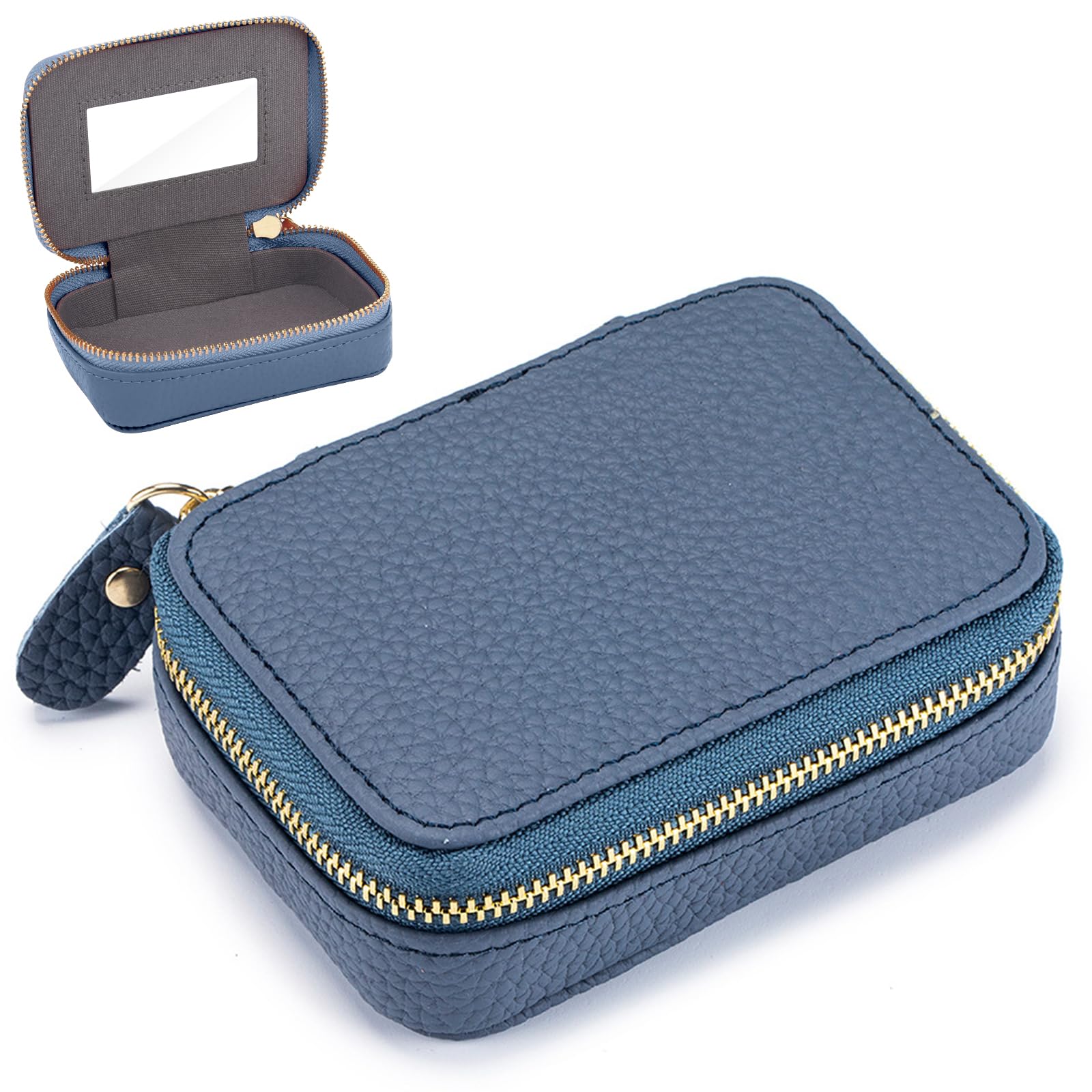 Amazon | Ganve リップケース 鏡付き 本革 ミラー付き ケース 牛革