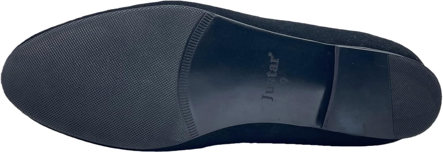 Justar Men's Belgian Loafers Suede Leather Shoes Comfort Slip-Ons for Business Casual Office
