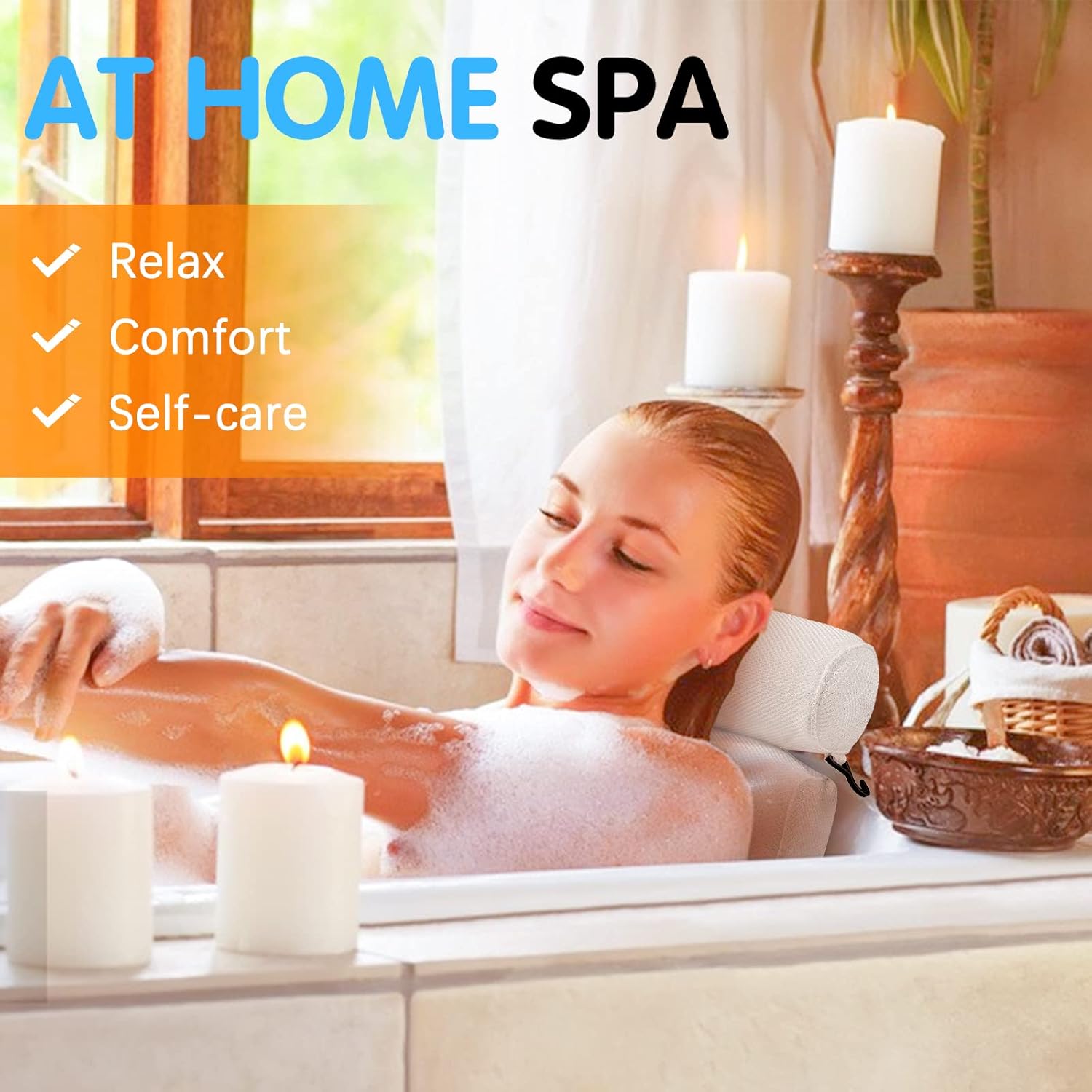 COALA HOLA Luxury Ergonomic Bathtub Pillow Extra Thick Spa Bath Pillow for Head, Neck and Shoulder Support : Beauty & Personal Care