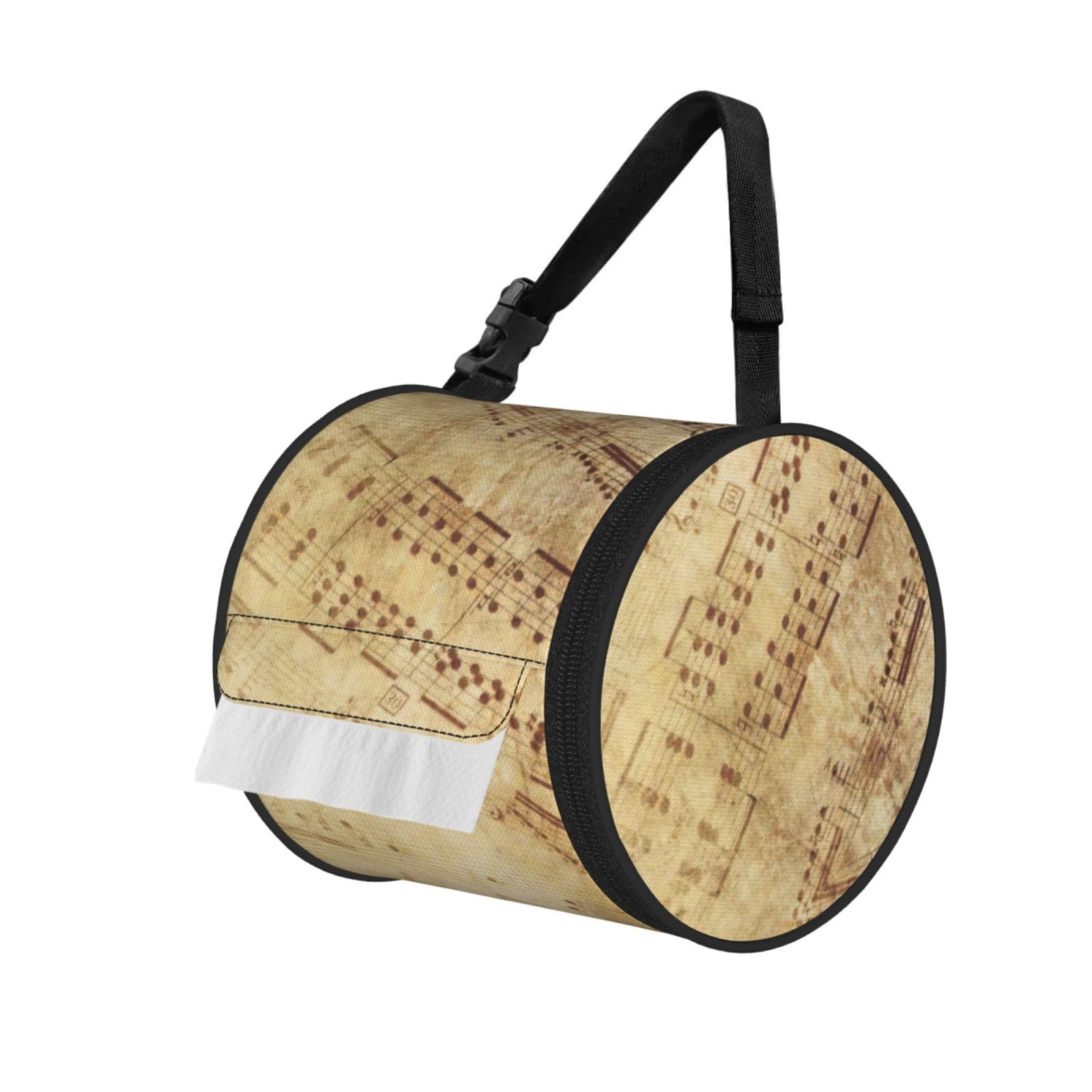 Sheet Music Printed Toilet Paper Holder Bag, Adjustable Strap Roll Paper Organizer for Car Kitchen Outdoor