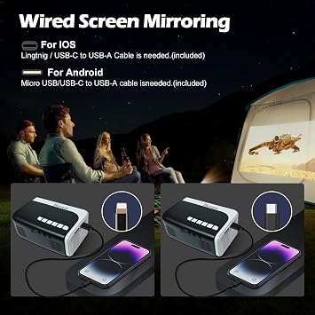 Mini Projector, HD 1080P WiFi Video Projector, Portable Outdoor Projector with Tripod, Gift for Kids, Home Theater Movie Phone Projector Compatible with USB, AV, Smartphone/Tablet/Laptop (black)