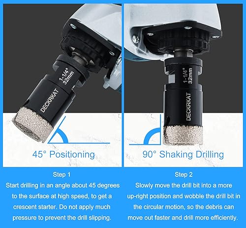 Miniatura 5 de Broca de diamante con núcleo de diamante de 1-14 pulgadas, 1.260 in, sierra de agujero soldada al vacío con flautas para azulejos de porcelana dura