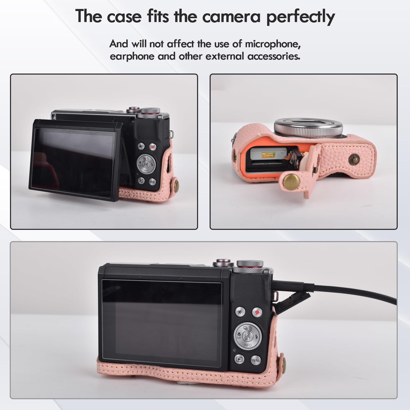 Custodia In Pelle PU Per Canon PowerShot G7X II/III - Vintage, Protettiva Con Cinturino | Include Vite - Foto 7