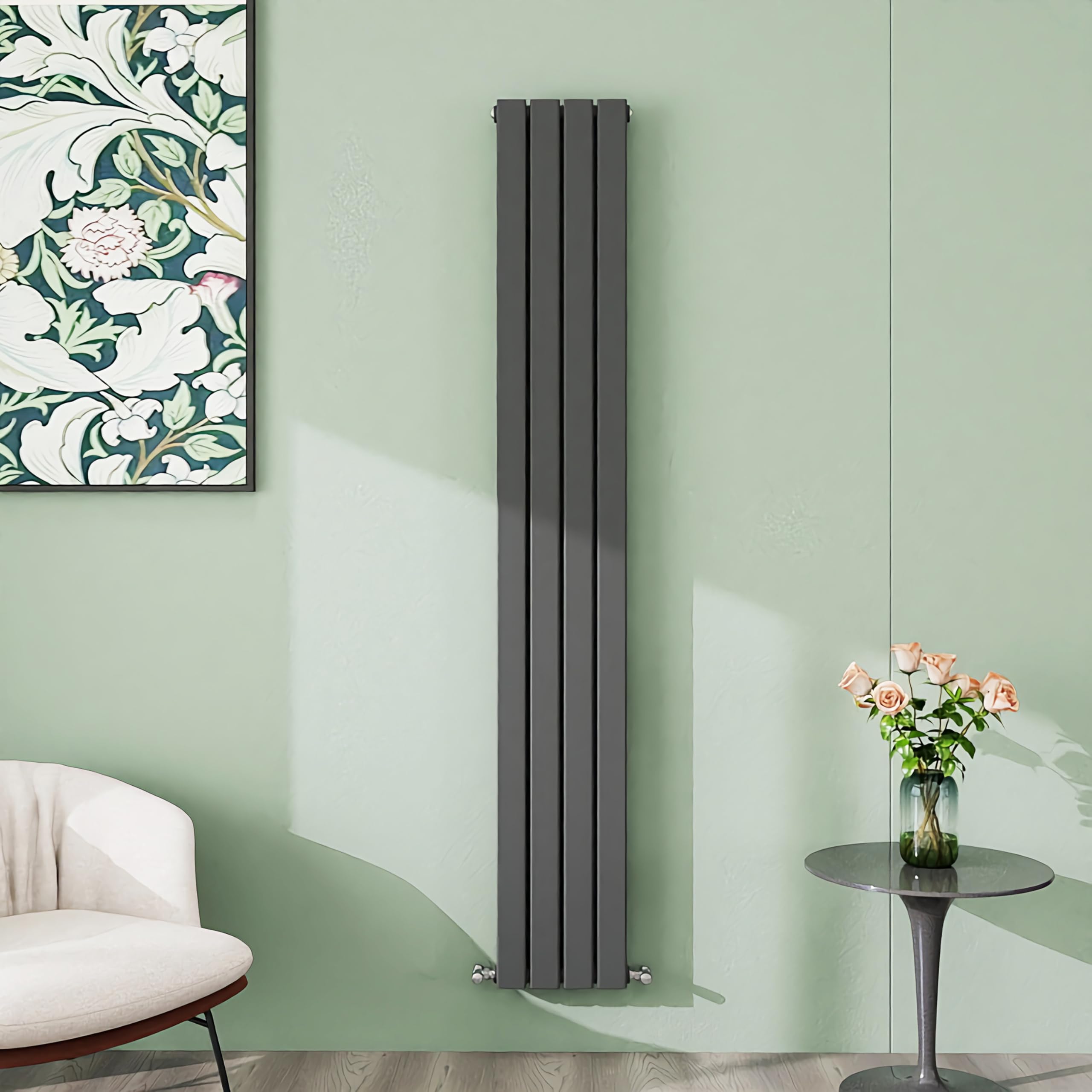 Simple Bathroom 1800×272mm Anthracite Vertical Designer Radiator Double Panel Modern Central Heating Flat Panel Radiators