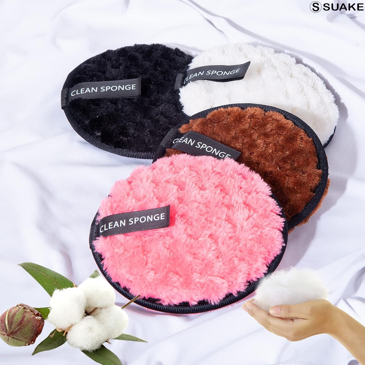 SUAKE Reusable Makeup Remover Pads – Soft & Washable Cotton Pads for Face & Eye Makeup Removal – Eco-Friendly, Gentle on Oily, Dry & Sensitive Skin (Multicolor Pack of 1) - Image 8 thumbnail