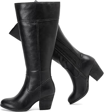 Luoika Women's Extra Wide Calf Knee High Boots
