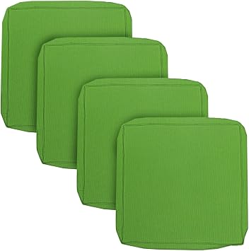 BELLRINO Outdoor Waterproof Patio Cushion Covers 24" X 16" X 4" Set of 4 Replacement Slipcovers Decorative Cushion Cover for Chair Seat Garden Bench Porch Couch S001-A-24X16X4-4PC Cover ONLY