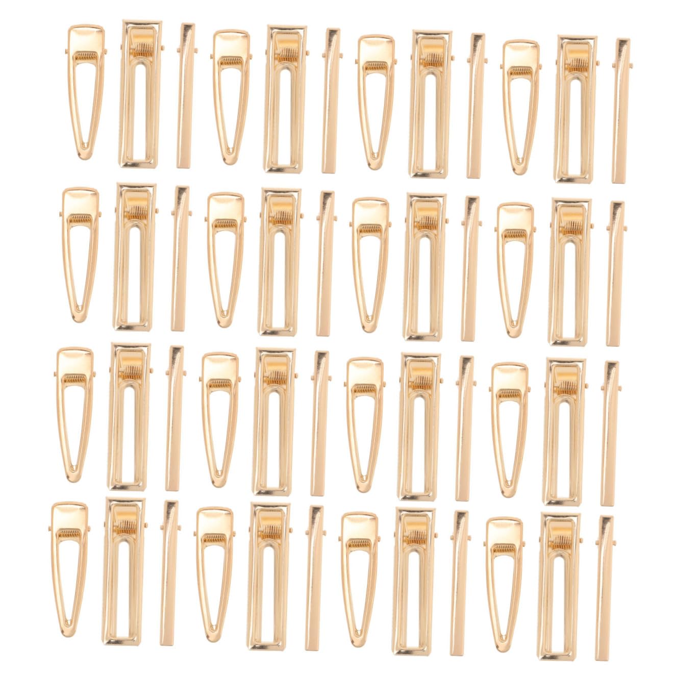 WOONEKY 60 Piezas Clips de Pelo Metálicos Hollow DIY para Mujeres y Niñas Clips de Estilo Antideslizantes Pinzas Diseño Cuadrado para Manualidades y Peinados