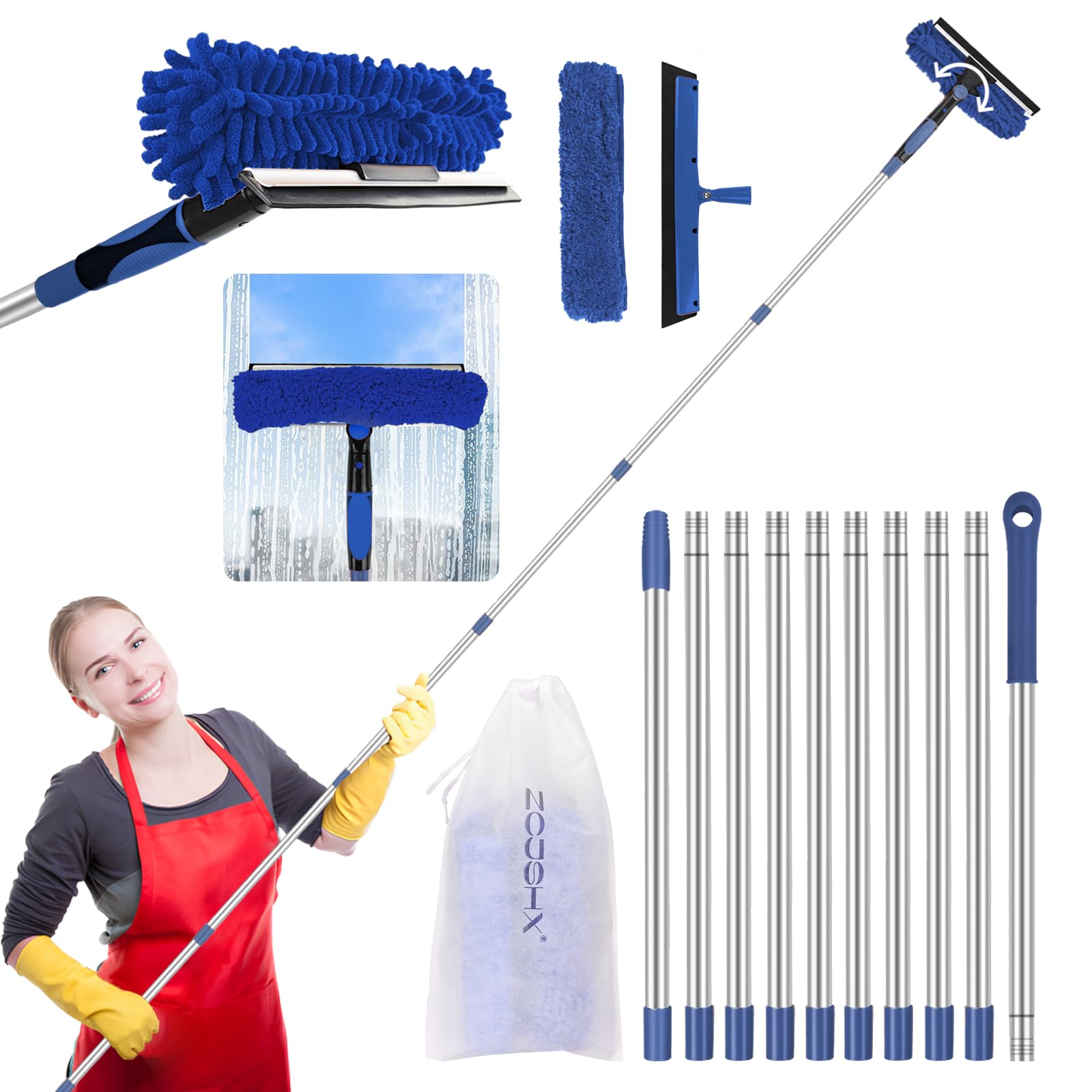 Window Cleaning Kit - Squeegee & Duster -10 Window Cleaning Kit - Squeegee & Duster -10