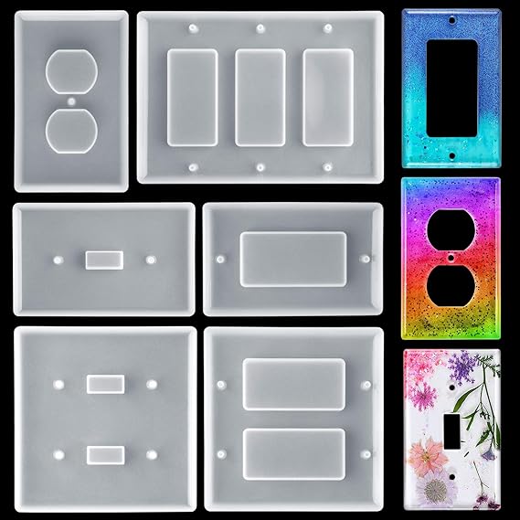 6 Pack Light Switch Cover Resin Silicone Molds, Standard