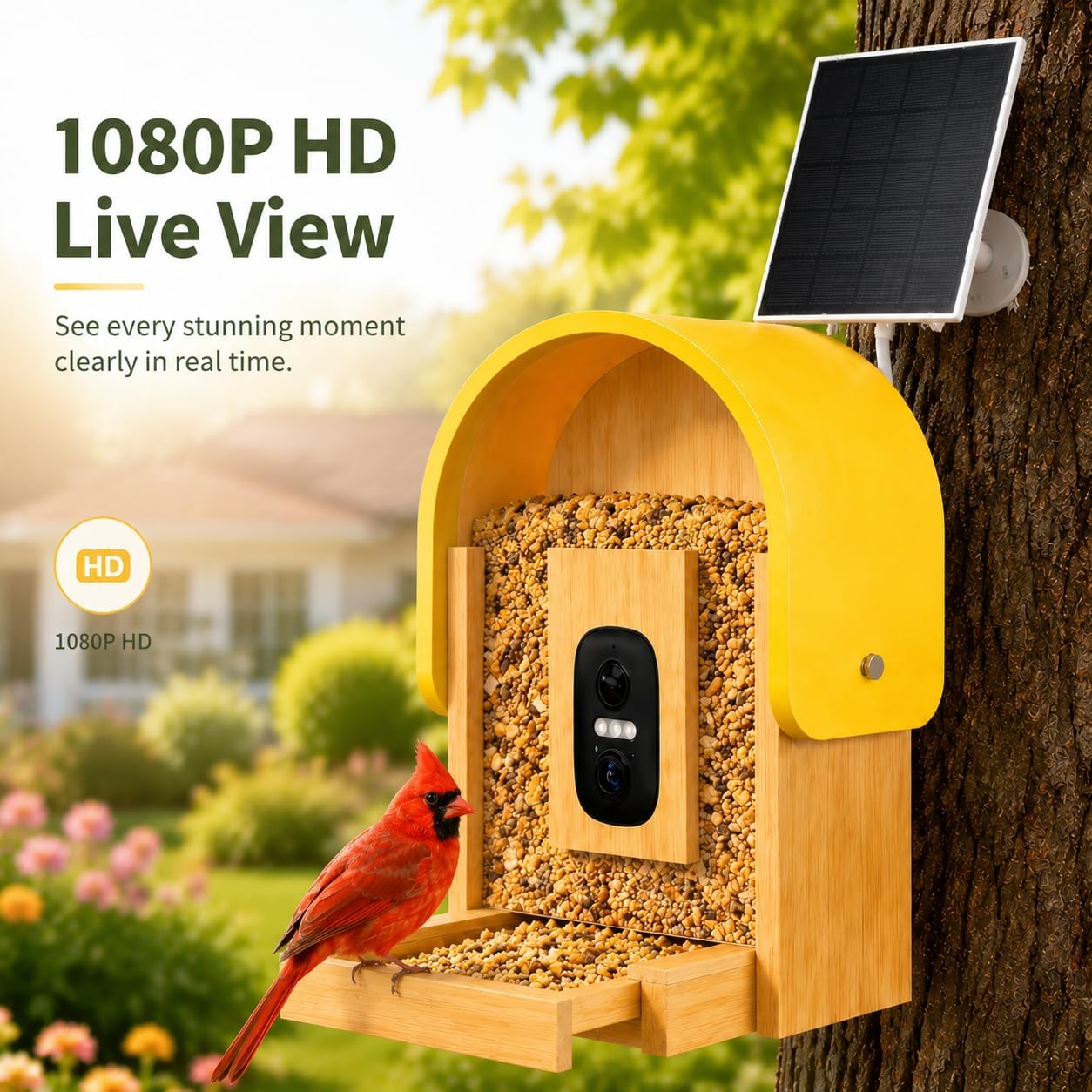 Smart Bird Feeder Camera, 2K HD Solar Powered, AI Bird ID, 2.4GHz WiFi image 2