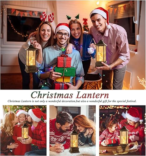 Miniatura 89 de Globo de nieve de Navidad, linterna de Navidad para decoración de habitación en interiores, linterna de agua brillante alimentada por USB/pilas,