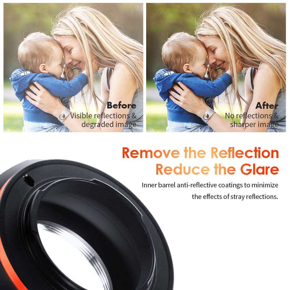 K&F CONCEPT Bague d'adaptation Compatible avec Utiliser Objectifs M42 sur Appareils Photo Micro 4/3 M10125 M42-M4/3 Pro
