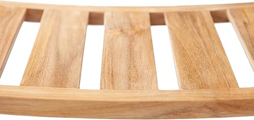 Miniatura 4 de NORDIC STYLE TEAK Banco de madera para ducha y spa con estante, uso en interiores y exteriores (estilo asiático de 30 pulgadas)