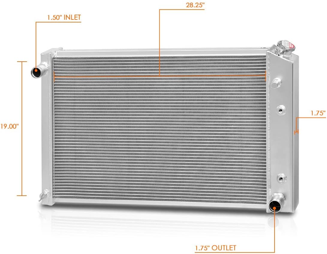2-Row Aluminum Core Racing Radiator Compatible with 81-91 GMC C2500 Base/Sierra Chevy C20 V8