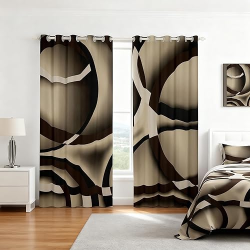 Miniatura 50 de Cortinas cuadradas grises, negras, rojas, blancas, con cuadrícula geométrica para niños, niñas, adolescentes, cortinas de tratamiento de ventanas