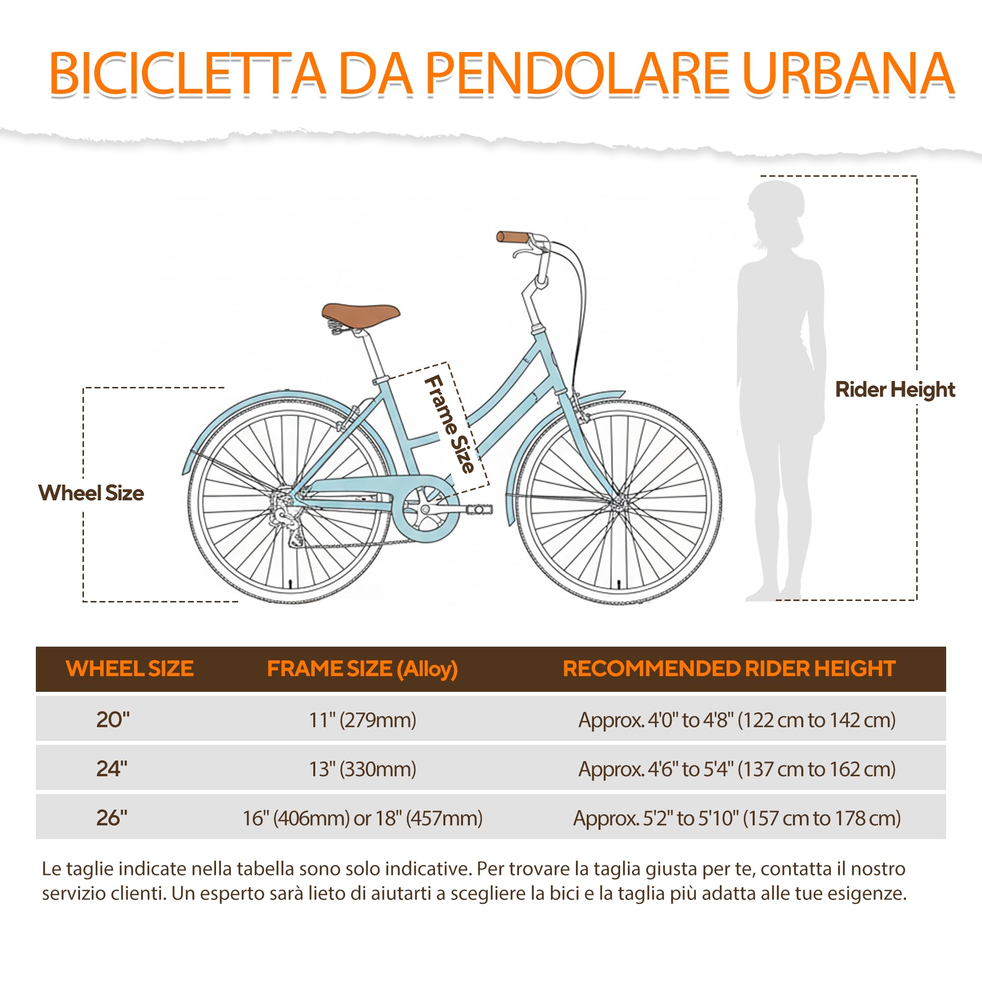 CYBIC bici da città 24/26'' per donna, stile retrò, 7 velocità, telaio leggero in alluminio con cestino in rattan, ideale per pendolari e uso urbano (Pollici, 26, blu, Pollici, 18)