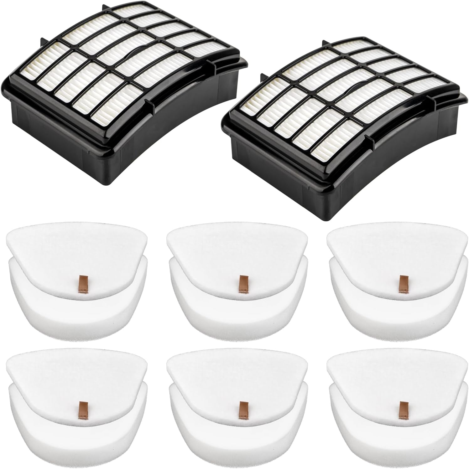(8 Pack) 2 HEPA Filters & 6 Foam Filters for Shark Vacuum Navigator Lift Away NV350 NV351, NV352 NV355, NV356E NV360, NV370 NV391, ZU503AMZ, UV440 UV490, UV500 UV540 UV550 CU500#XFF350 XHF350