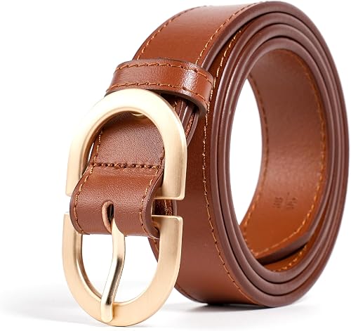 BEAU TODAY Women's Leather Belt for Jeans Dresses Pants Fashion Waist Belt Casua