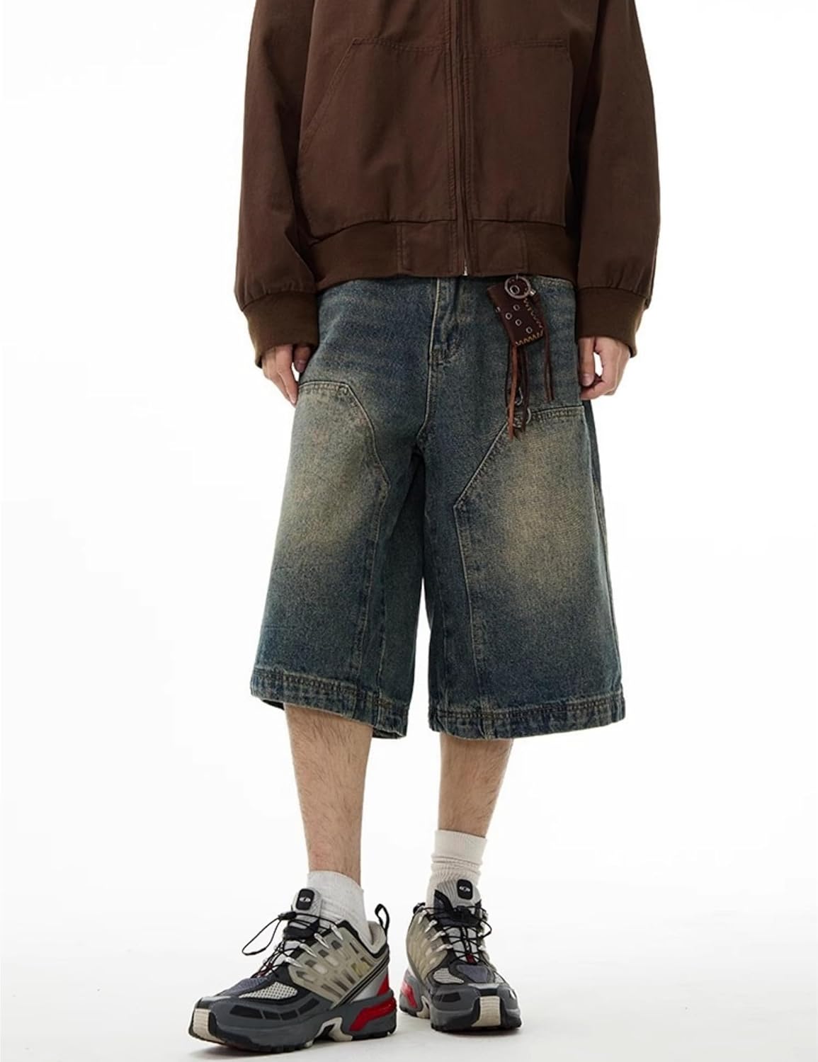 Long Baggy Jean Shorts Jorts Y2k Baggy Streetwear Shorts Hip Hop Skater Jeans Grunge Demin Short - Image 3