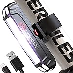 LINE-120 Front & Rear Bike or Skateboard Lights - USB Rechargeable LED Headlight & Taillight Set - Accessories for Bicycle, Longboard & Skateboard Safety (Front/USB-C)