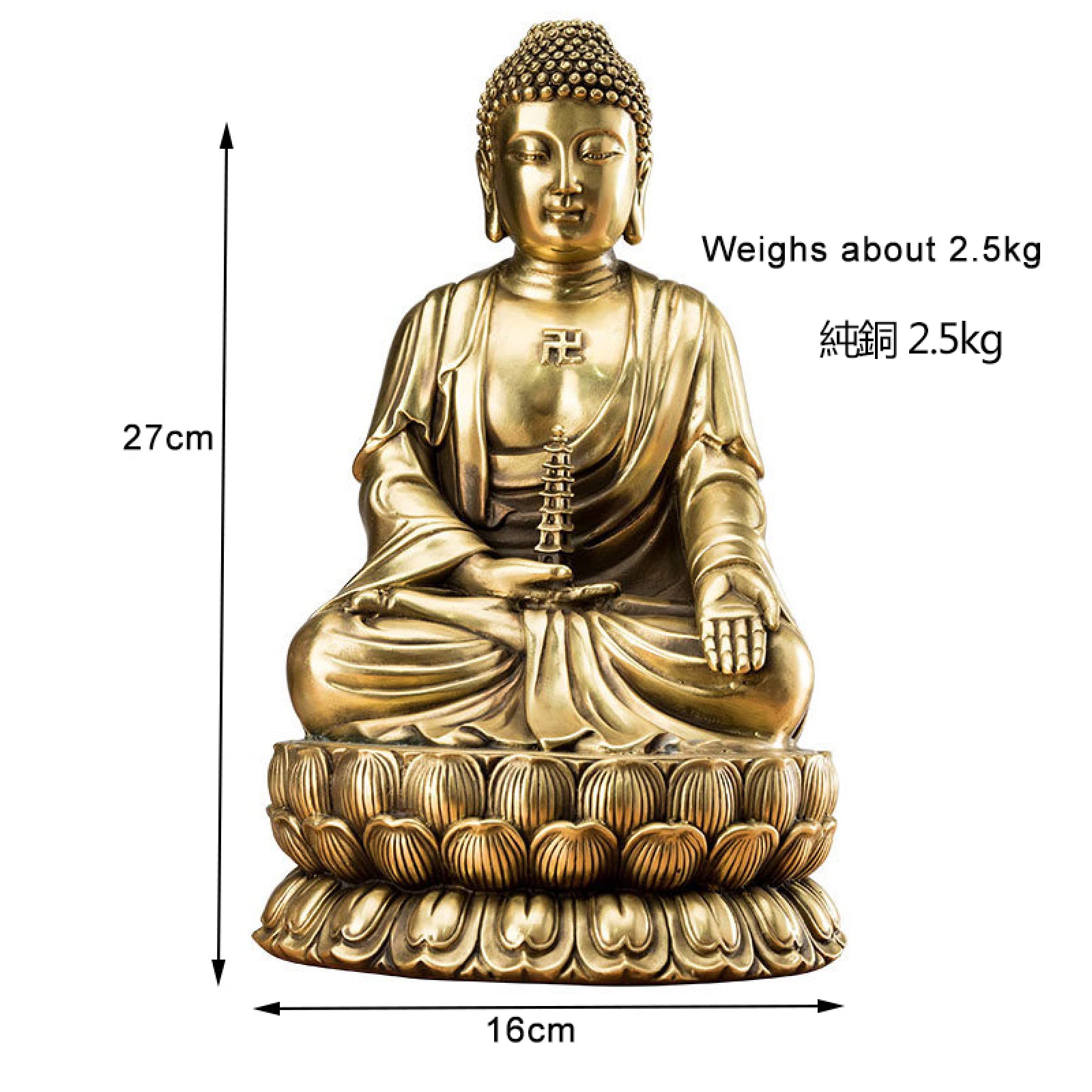 Amazon.co.jp: 純銅 仏像 阿弥陀如来 釈迦如来 仏像 フィギュア : ホビー