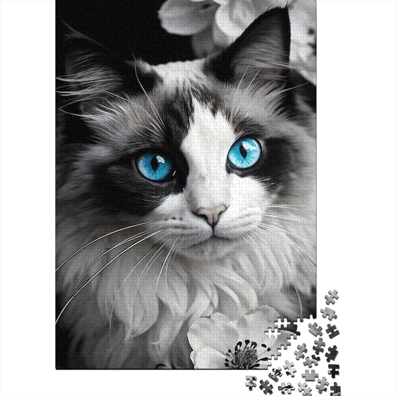 1000Pcs Relaxing Cat Flower Puzzle Game