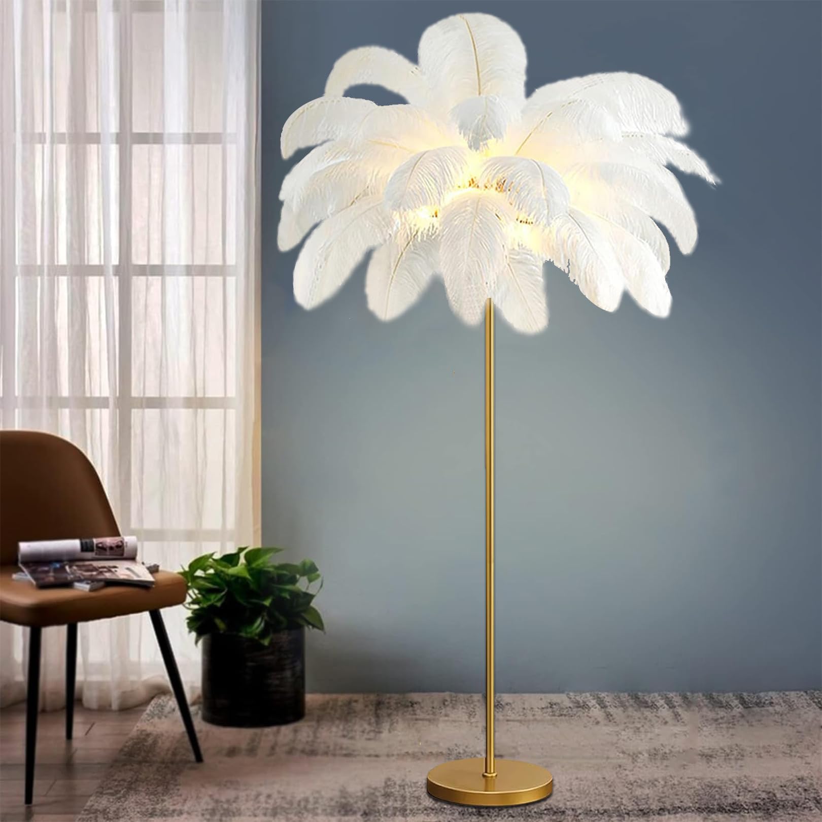 Lampes en plumes pour décoration de chambre de fille, le cadeau idéal pour un intérieur moderne
