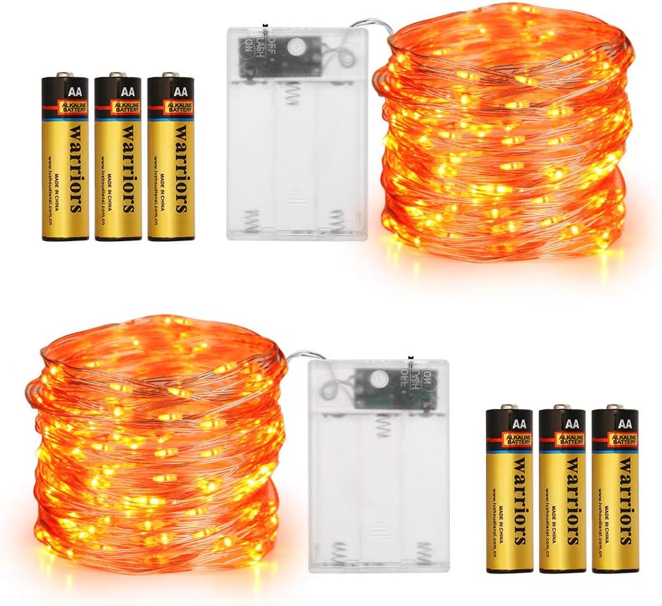 Battery powered orange lights Clearance