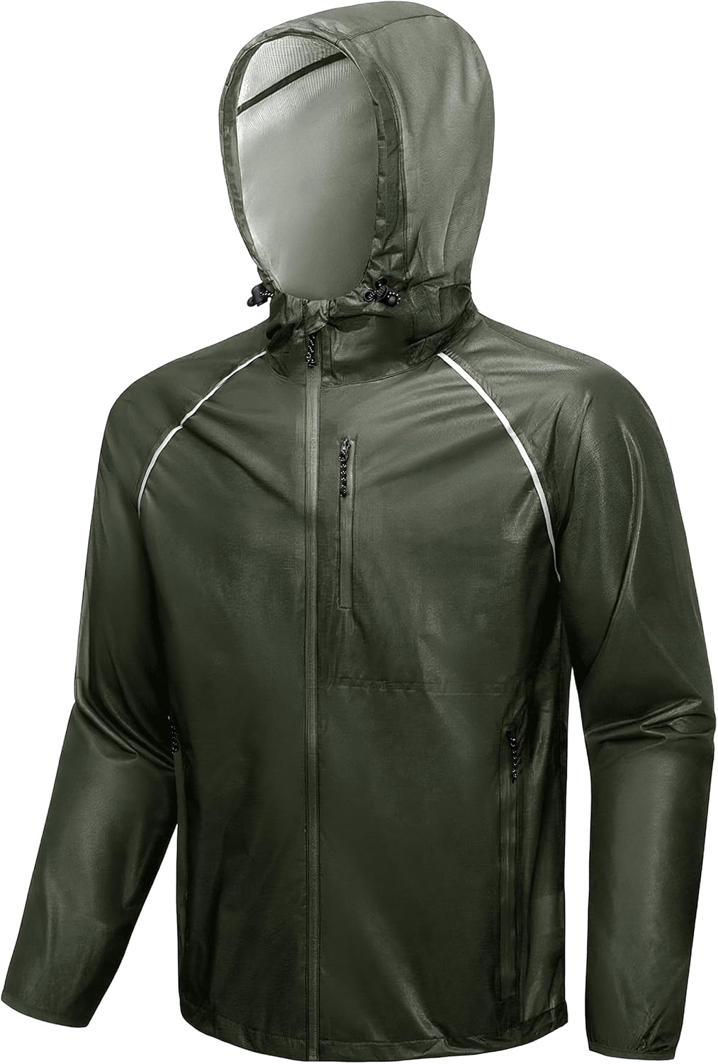 SWISSWELL Mens Cycling Rain Jacket Waterproof Lightweight Windbreaker Jackets for Men Raincoat with Hood