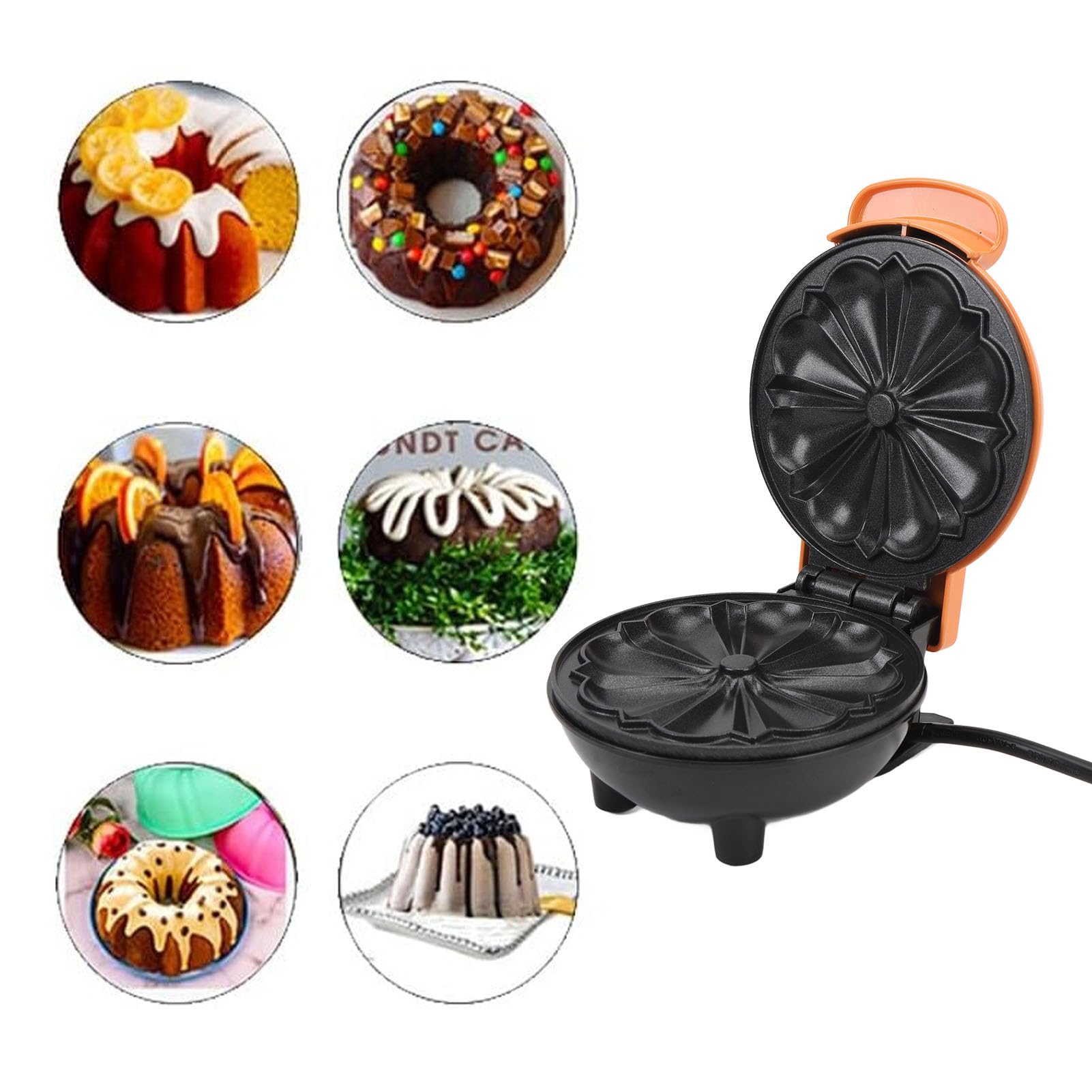 Mini-Kuchenmaschine, Doppelseitige Heizung, Antihaftbeschichtung, 350 W Starke Kuchenmaschine, Gefertigt aus Hochwertigem ABS-Material