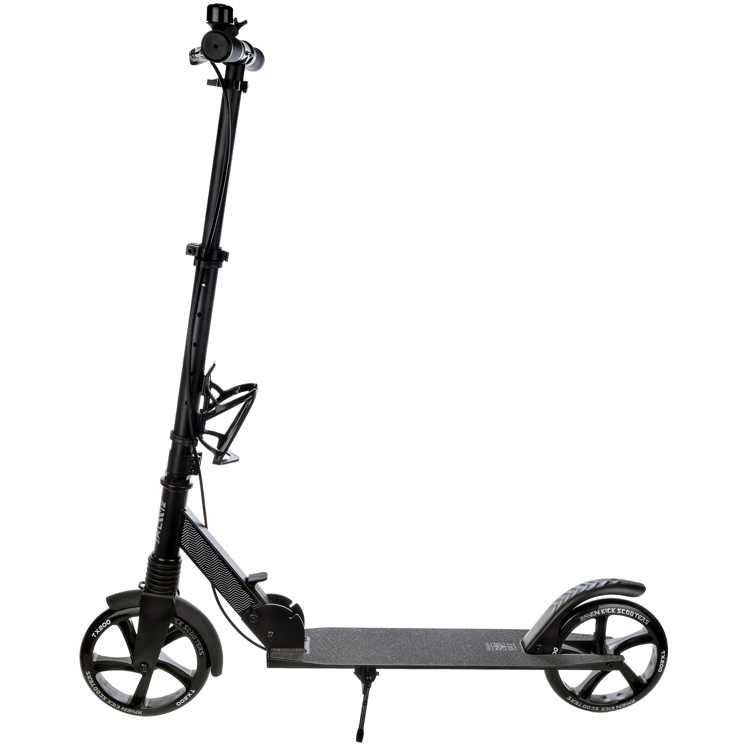 Raven Scooter Roller Tretroller Kickscooter für Kinder Erwachsene |klappbar | höhenverstellbar | Tragegurt | Klingel | Flaschenhalter (Trader mit Handbremse, 200mm)