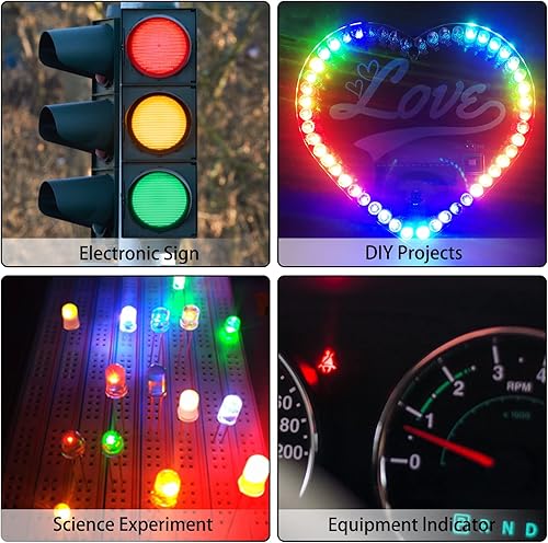 Miniatura 6 de YUEONEWIN Juego surtido de 500 diodos LED de 0.118 pulgadas (0.118 in), circuito de diodos emisores de luz LED difusos, juego surtido para Arduino,