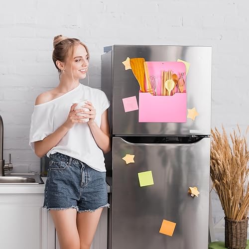 Miniatura 6 de Fuutreo Organizador magnético de pared para archivos, 6 unidades, soporte magnético de pared para refrigerador, soporte magnético para revistas para