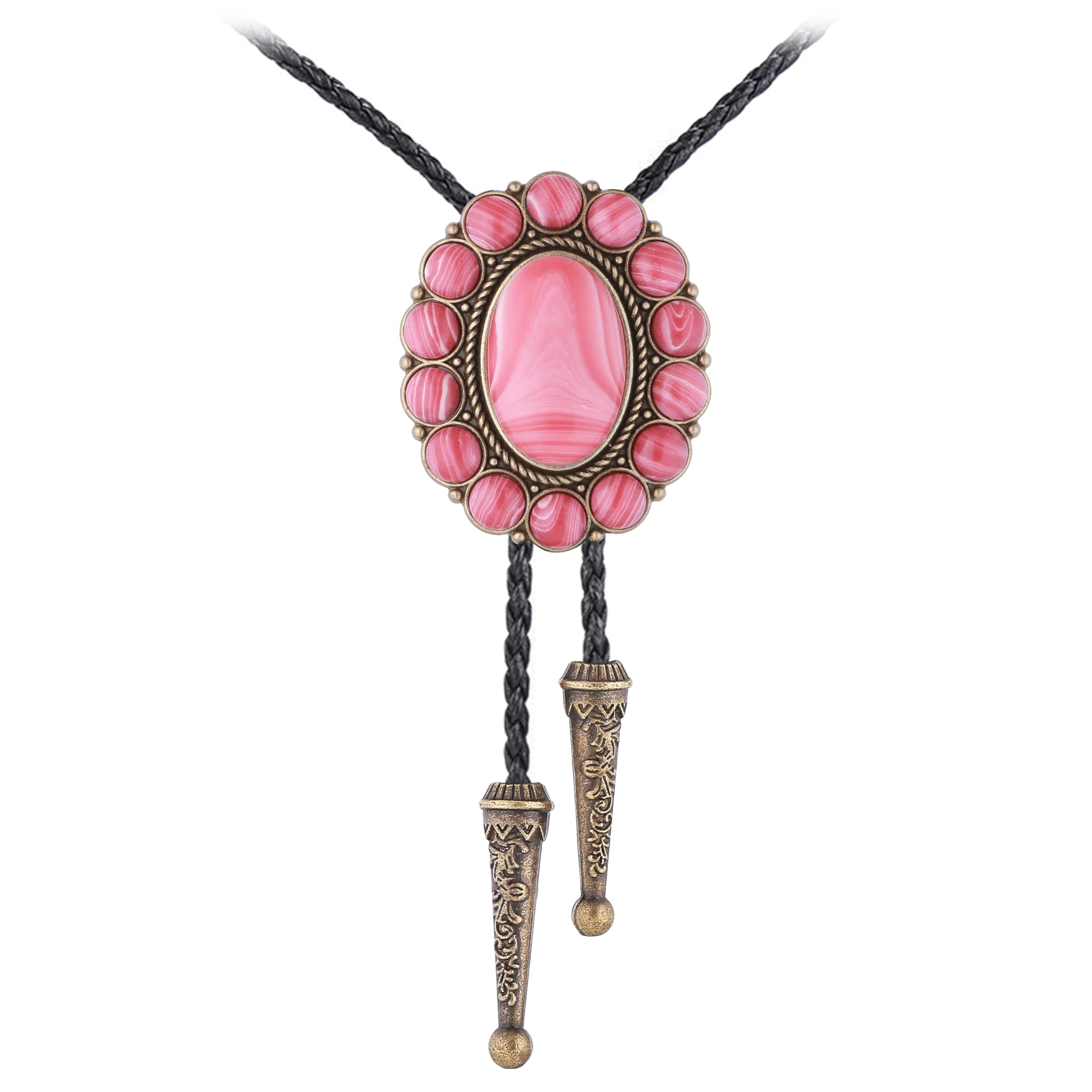 GelConnie Bolo Tie for Men Women Western Cowboy Turquoise Leather Necktie