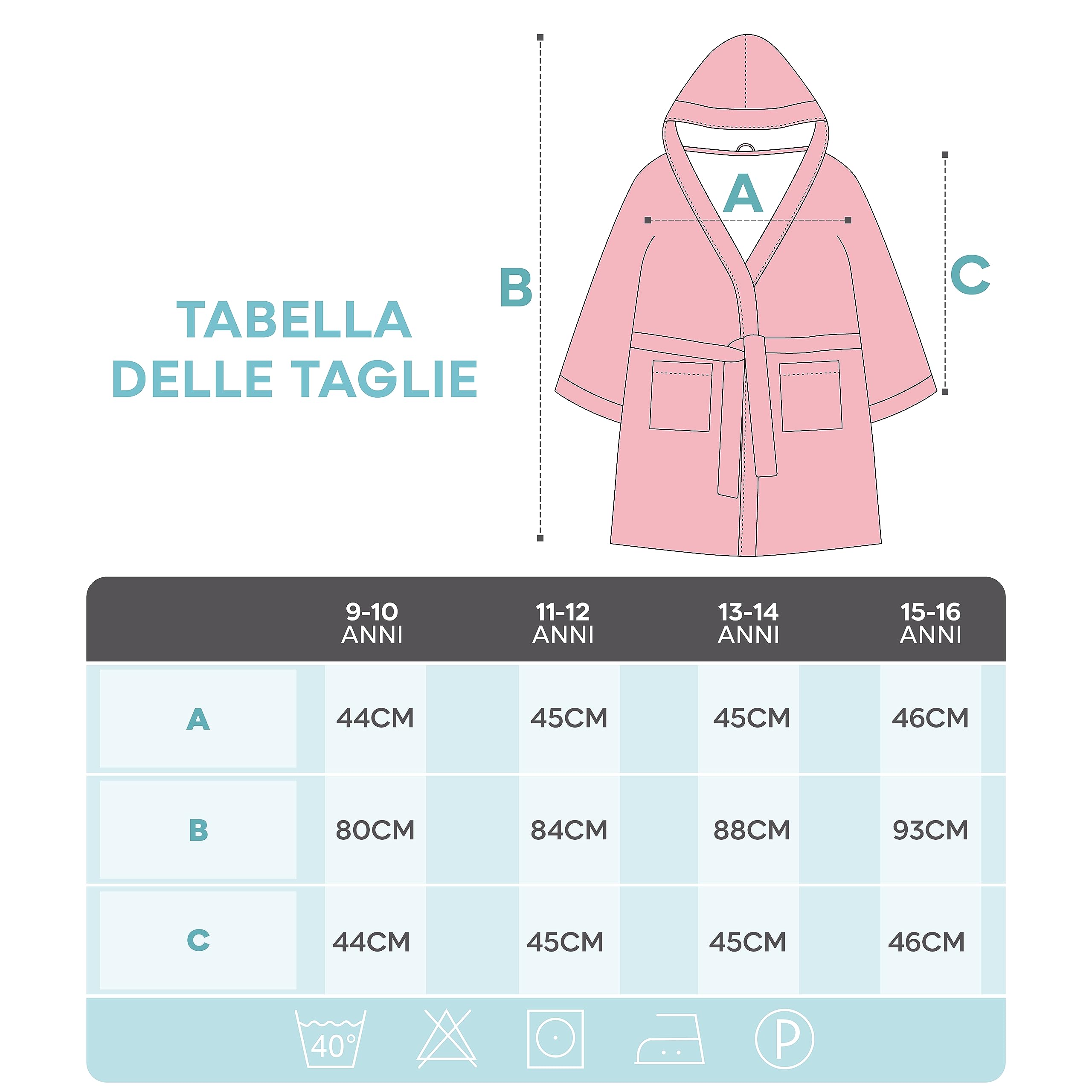 Twinzen Accappatoio Bambino Adolescenti con Cappuccio, 100% Cotone OekoTex, Accappatoio Ragazzo Ragazza - Tessuto Spugna Accappatoio da Bagno Ultra Morbido e Assorbente