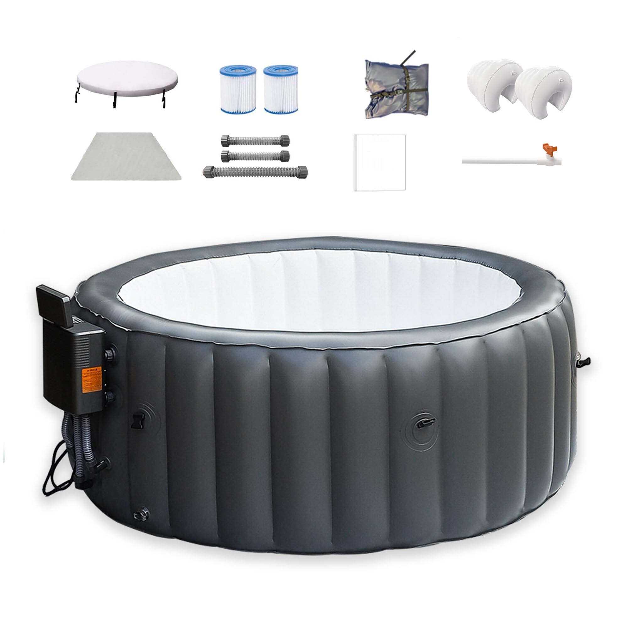 Vasca idromassaggio gonfiabile per 2-3 persone, spa con 130 getti d'aria, spa all'aperto portatile con copertura di ritenzione del calore per il relax