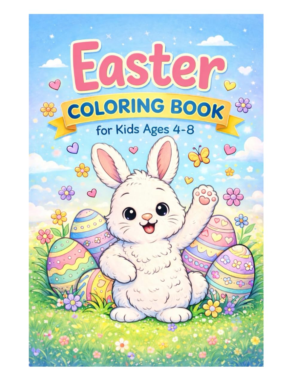 Cute Easter Coloring Book for Kids Ages 4–8: Fun and Easy Easter Coloring Pages with Bunnies, Chicks and Adorable Spring Animals