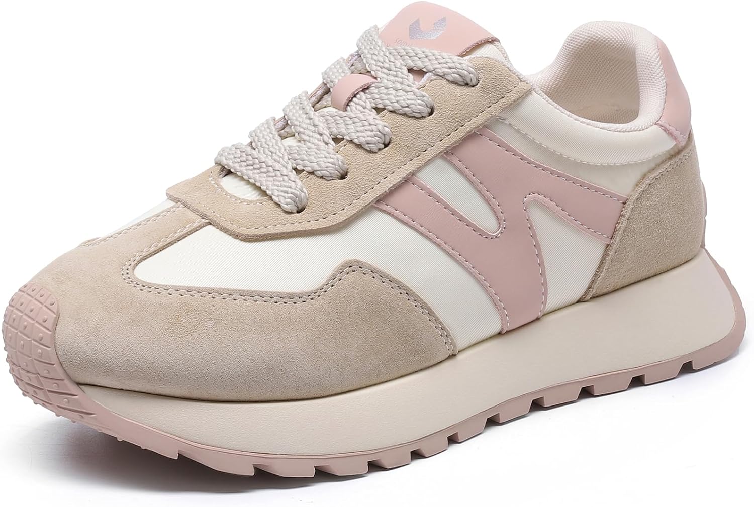 somiliss Platform Fashion Sneakers for Women Suede Patchwork Casual Tennis Shoes Comfortable Non Slip Running Walking Shoes