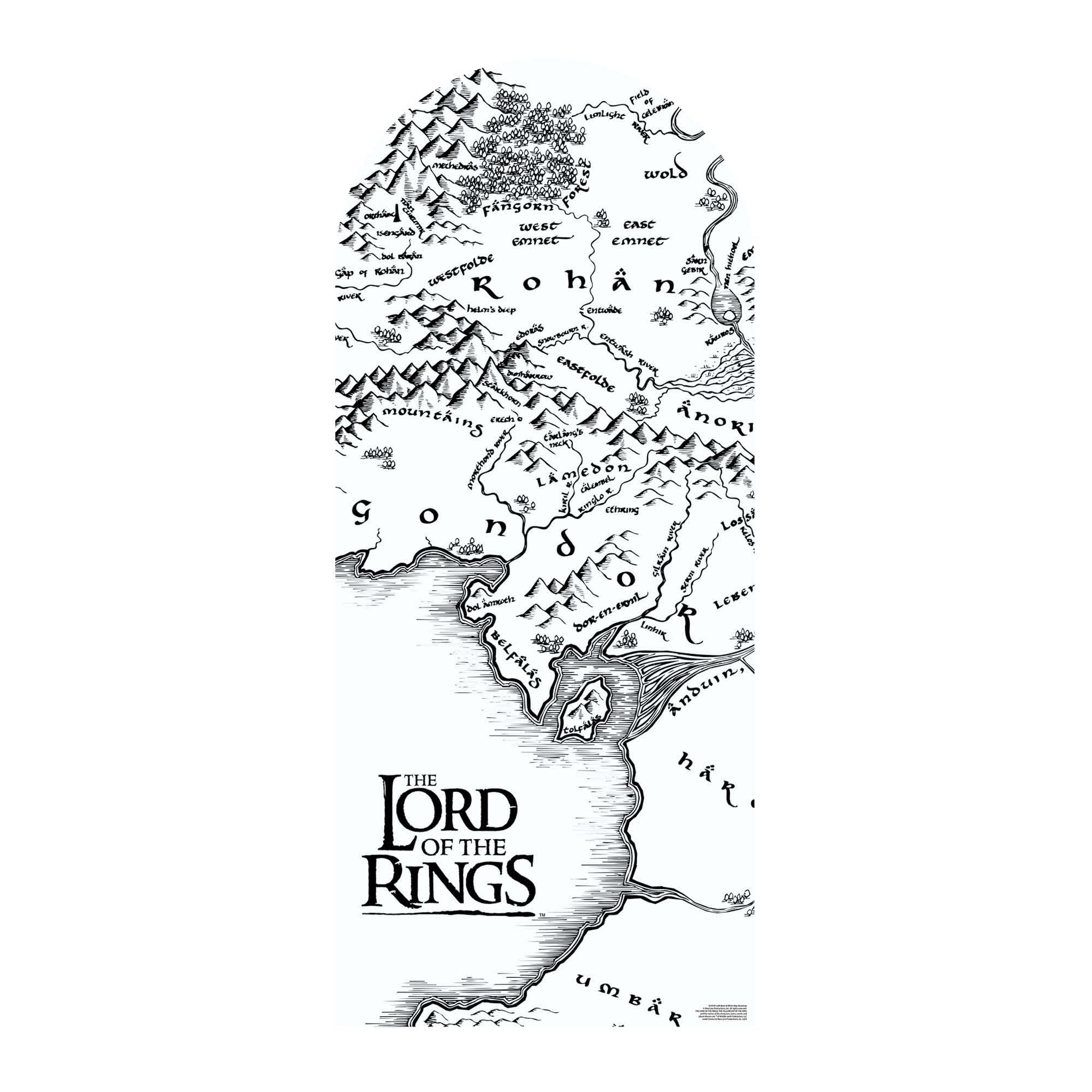 Star Cutouts SC4559 Lord of the Rings Black & White Middle-earth Map Cardboard Cutout – Epic Fantasy Wall Backdrop, Collector Display & Event Décor
