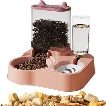 Dog Food Dispenser Automatic, Automatic Cat Feeder | Cat Water Dispenser Food Pet Feeder | Large Capacity Cat Bowl Food Storage Container, Automatic Feeder Pet Supply for Dogs and Cats