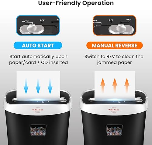 Miniatura 7 de Trituradora de papel para oficina en casa, trituradora de corte cruzado de 10 hojas con cortador patentado por Estados Unidos, también tritura