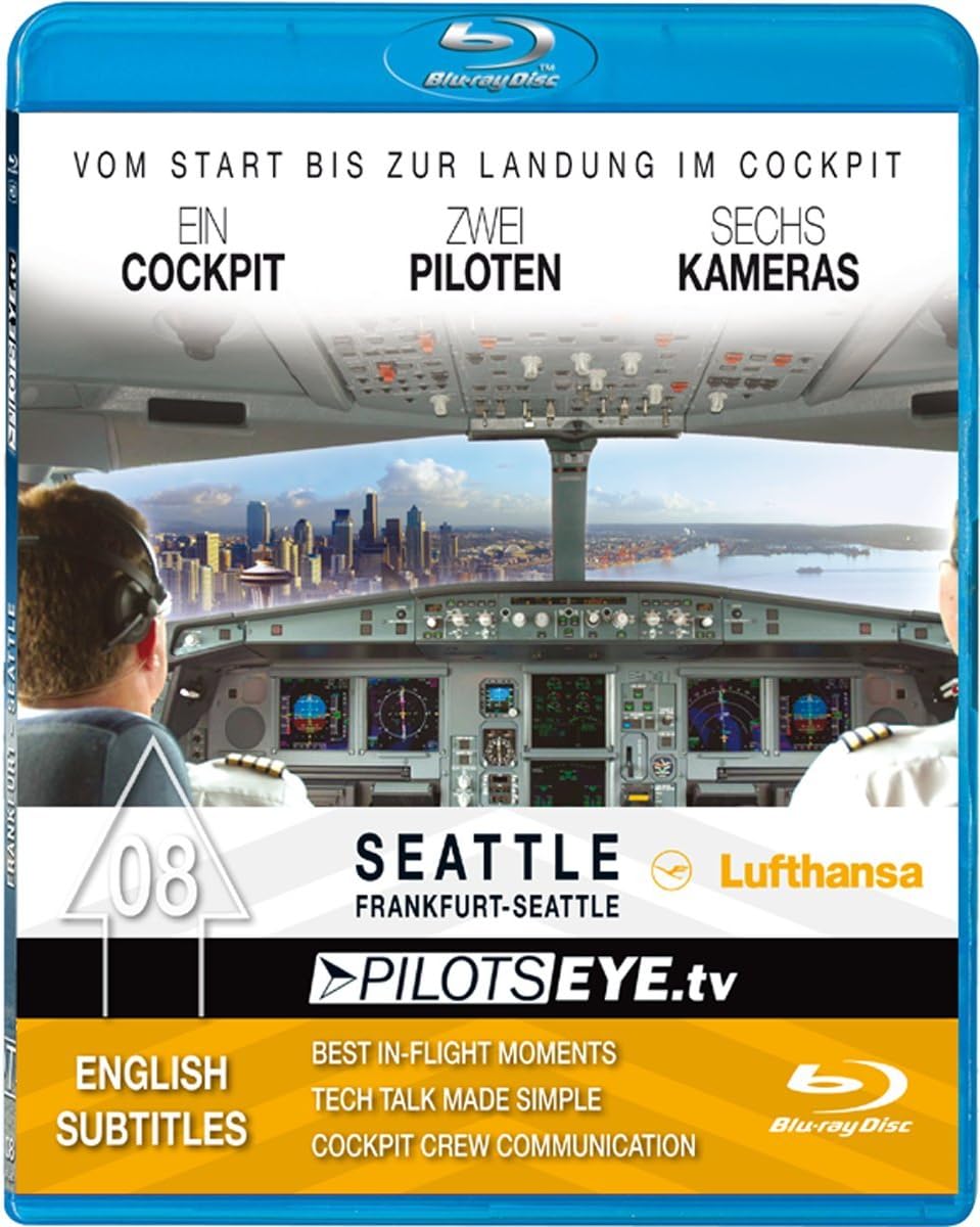 PilotsEYE.tv | Frankfurt - SEATTLE |:| Blu-ray Disc® |:| Cockpitflight Lufthansa | A330-200 | Bonus: Boeing plant 747-8 & Museum of Flight [Region Free]